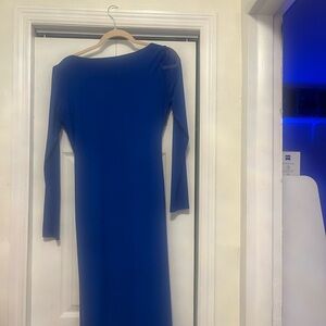 Chic Long Sleeve Blue Dress with padded bra included